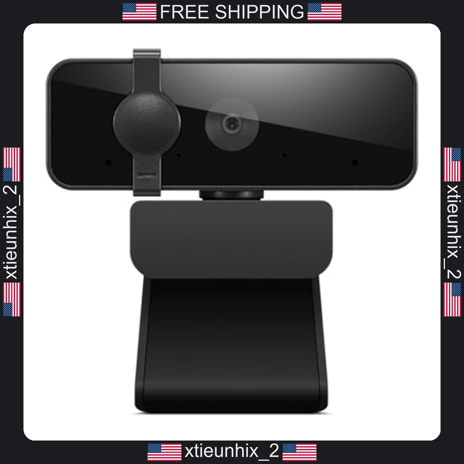 Lenovo Essential FHD Webcam Gen 2, 1080p, 85° FOV, Dual Microphones, USB-A