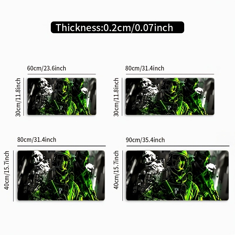 Special Forces game mouse pad, rubber bottom, sewn edge, anti-slip rectangular