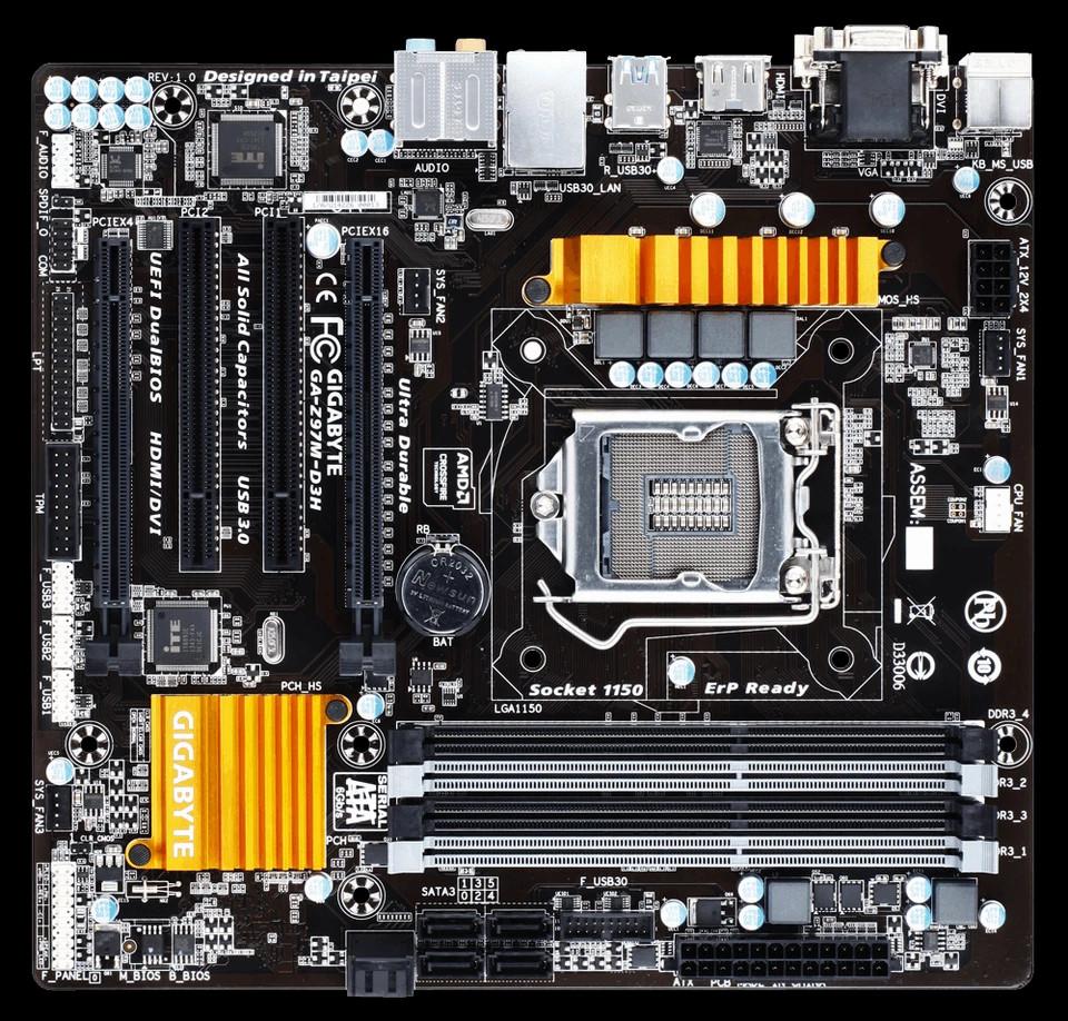 For Gigabyte GA-Z97M-D3H LGA1150 DDR3 Motherboard Tested ok Z97 VGA+DVI+HDMI
