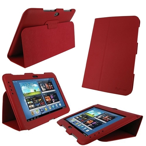 rooCASE Ultra-Slim Folio Vegan Leather for Samsung Galaxy Note 10.1 Red Lot C23