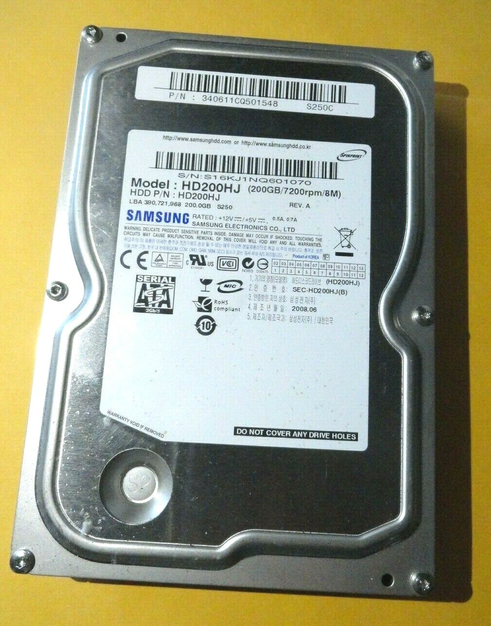 Samsung SpinPoint HD200HJ 200GB 7200RPM 8M 3.5" SATA II Hard Drive STORZ SCB OR1