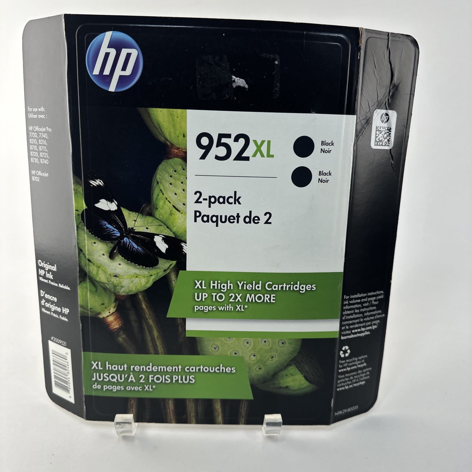 HP 952XL N9K29BN Black Ink Cartidge, 2-Pack, Expires Jan 2020