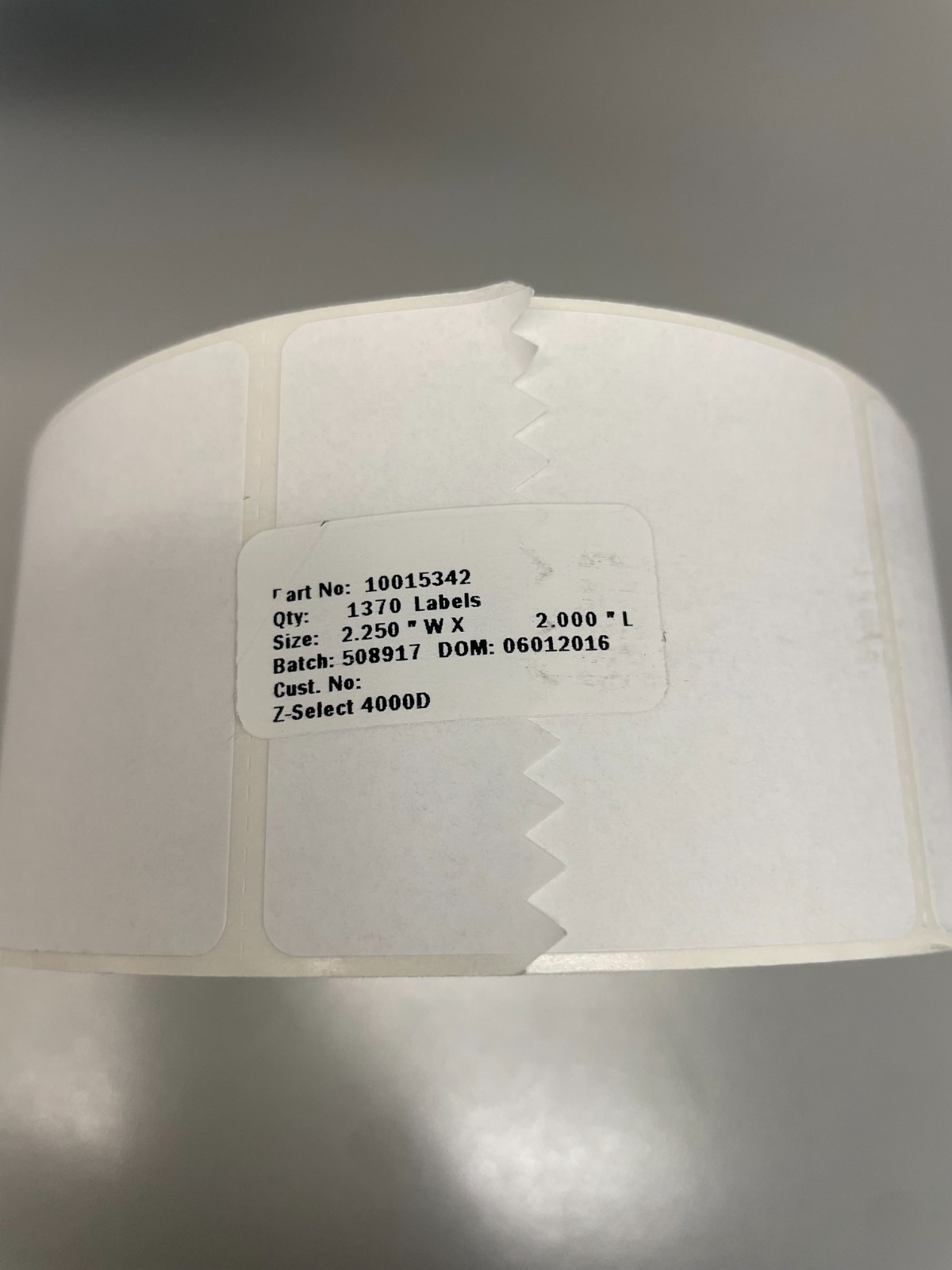 Zebra 10015342 Barcode Label