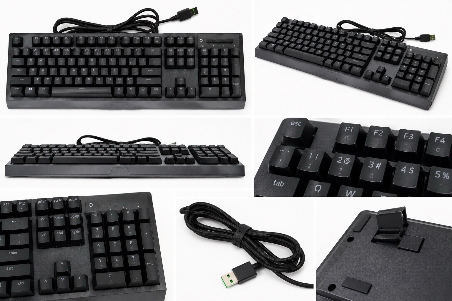 Black Wired USB Mechanical Full-Size Keyboard English QWERTY Layout