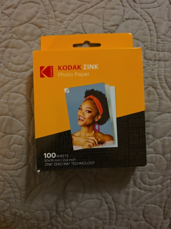 New Kodak Zink Photo Paper 2X3 Inch 100 Sheets Zero Ink Technology