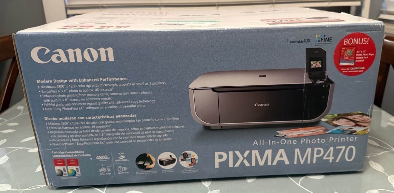 Canon PIXMA MP470 All-In-One Inkjet Printer (New) Sealed