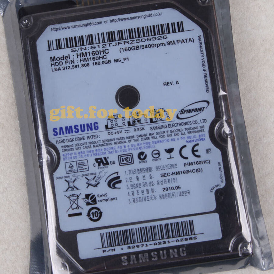 For SAMSUNG 160 GB 5400 RPM SATA 2.5" (HM160HC) Internal Hard Drive HDD