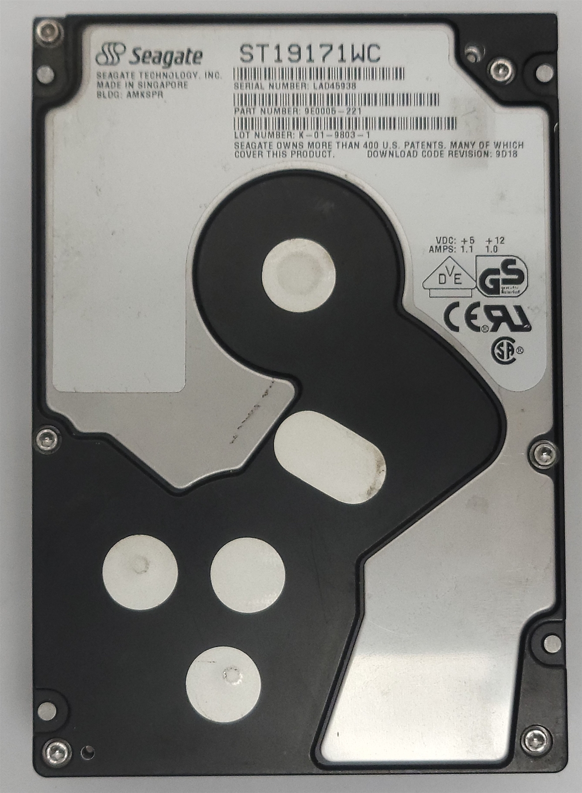 Seagate ST19171WC HDD, 9.1GB , SCSI , Mac Formatted- Tested w/pics