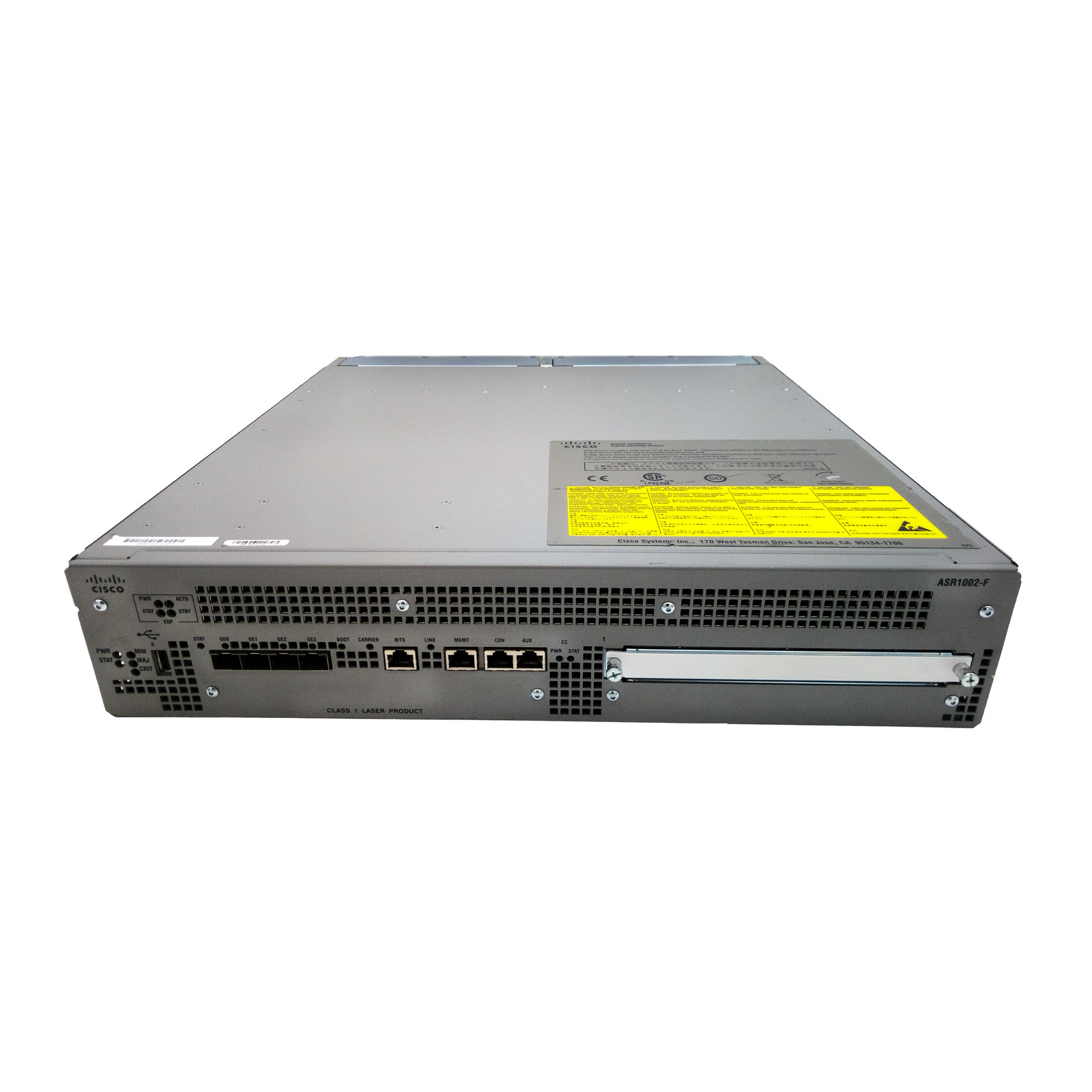 Cisco ASR1002-F with 4x GigE Ports Integrated ESP-2.5, RP1, SIP-10 Dual AC