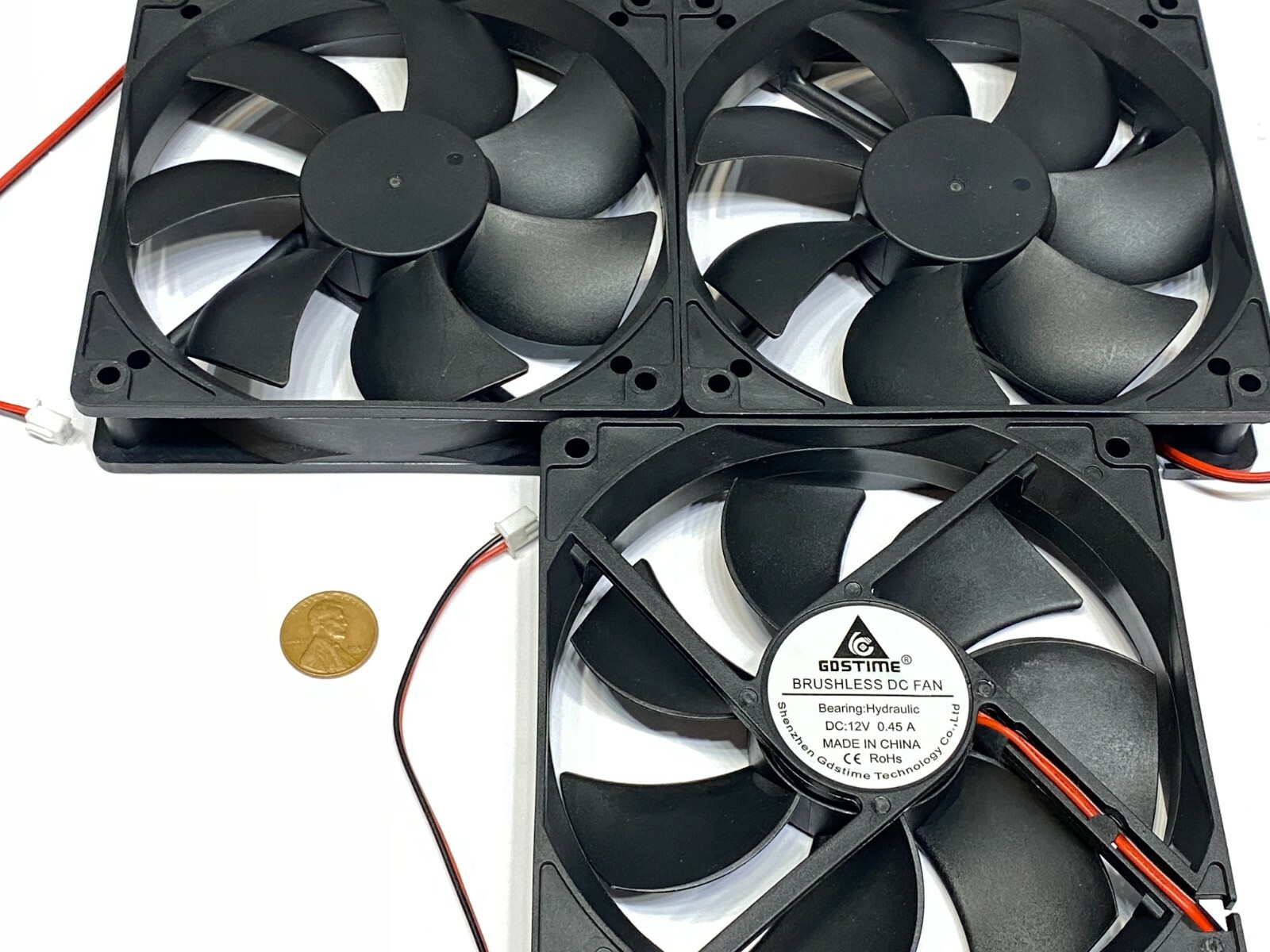 3x GDSTIME Computer Case fan Large 12V 2Pin 120mm 25mm gda blower 1225 12025 G20