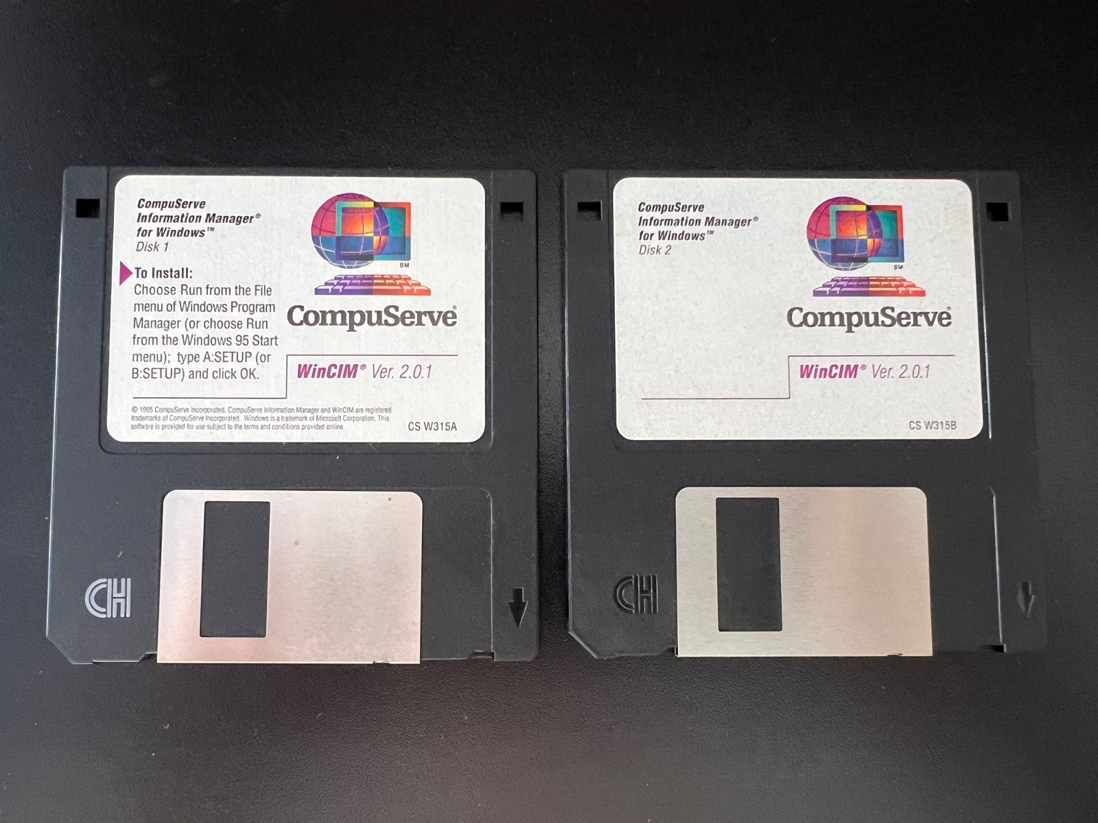CompuServe Version 2.0.1 3.5" Disks Set of 2 for Windows Computers