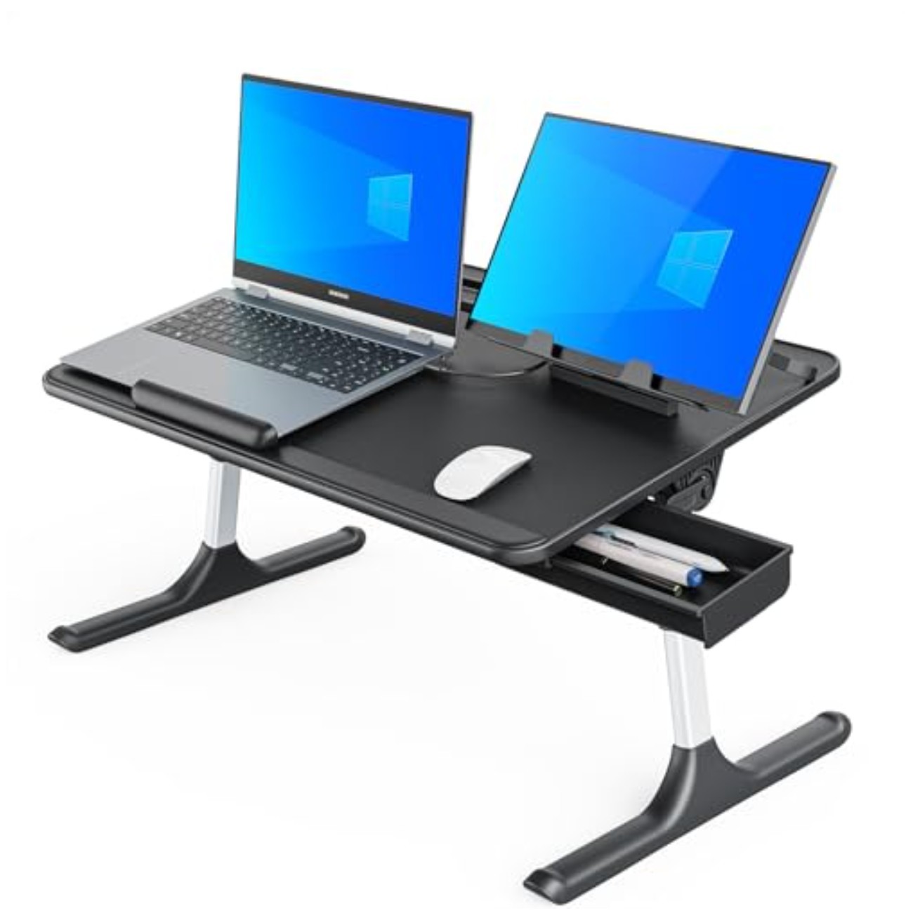 Lap Desk for Bed X-Large Foldable Laptop Table Adjustable Height Angle with