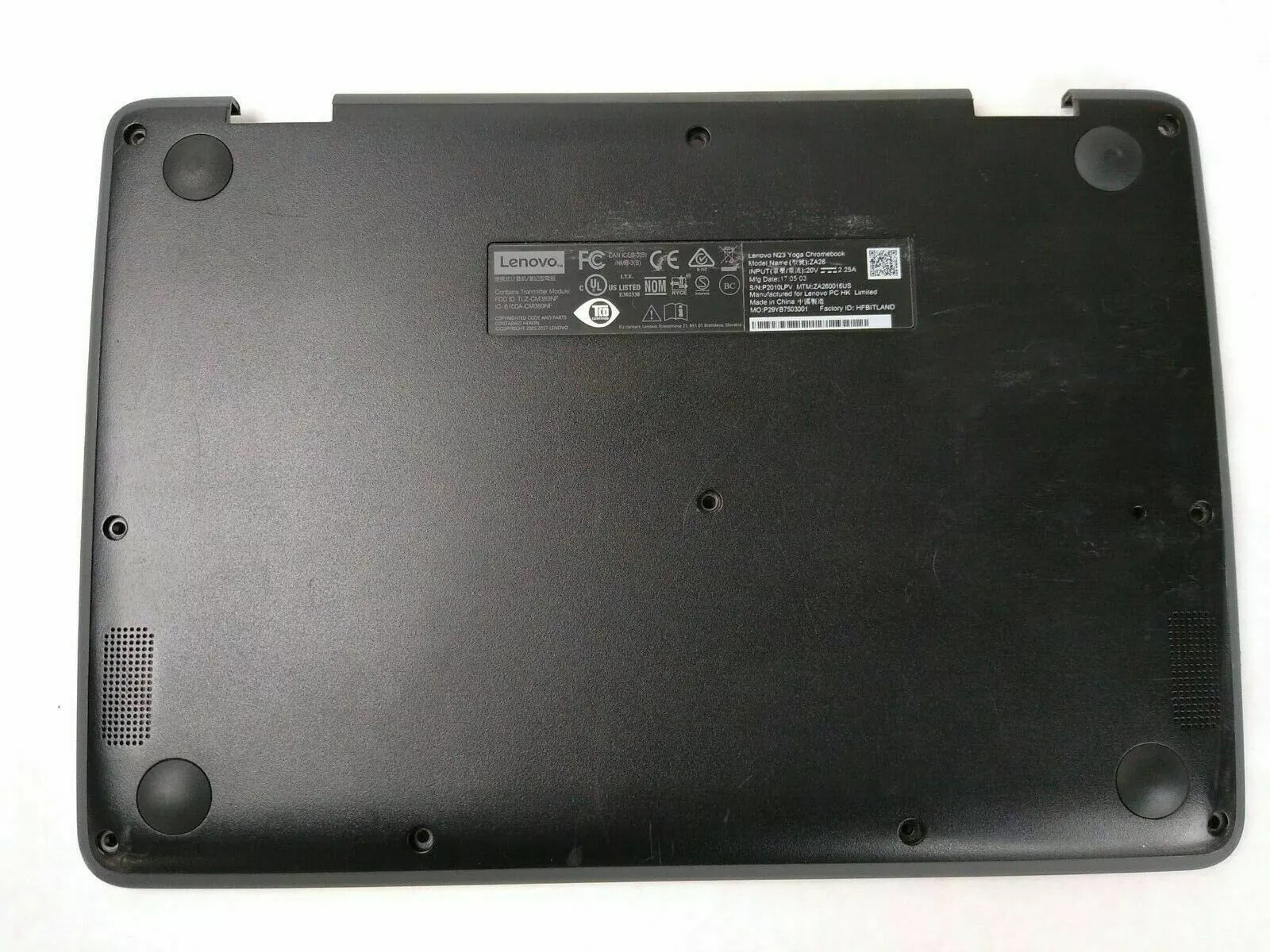 For Lenovo N23 Yoga Chromebook ZA26 Lower Bottom Base Case Cover 5S58C07635