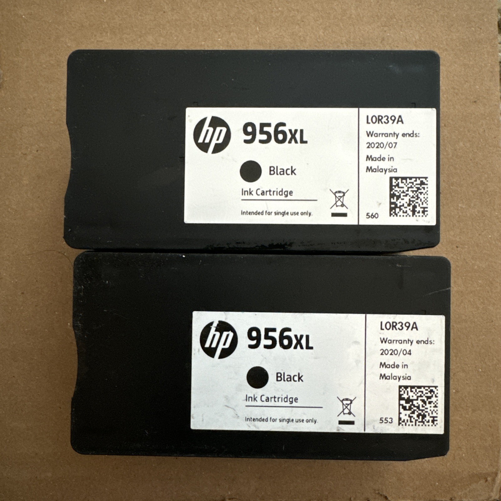 2 Pack HP 956XL Black Ink L0R39AN Cartridge OEM 956 XL Open Box Twin  EXP 2020