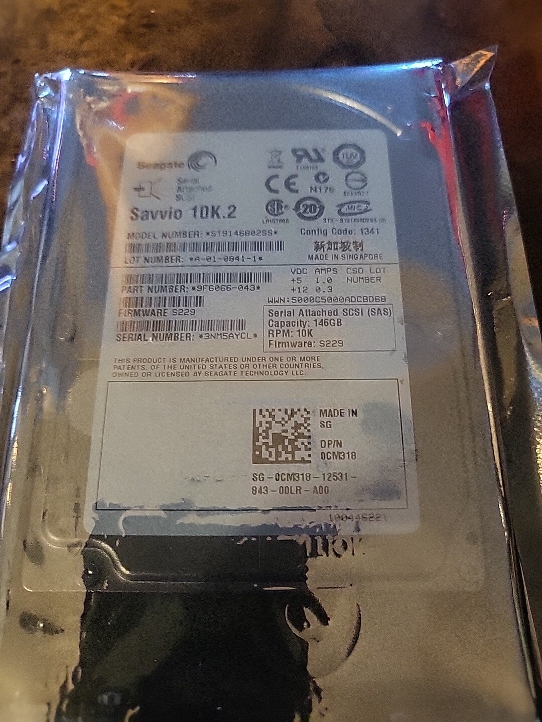 Seagate Savvio 10K.2 146GB Internal 10000RPM 2.5" (ST9146802SS) HDD