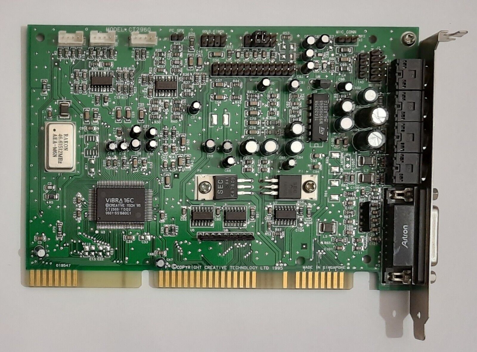 Creative Sound Blaster 16 Prelude ISA Sound Card (CT2960, Retro, 1995)