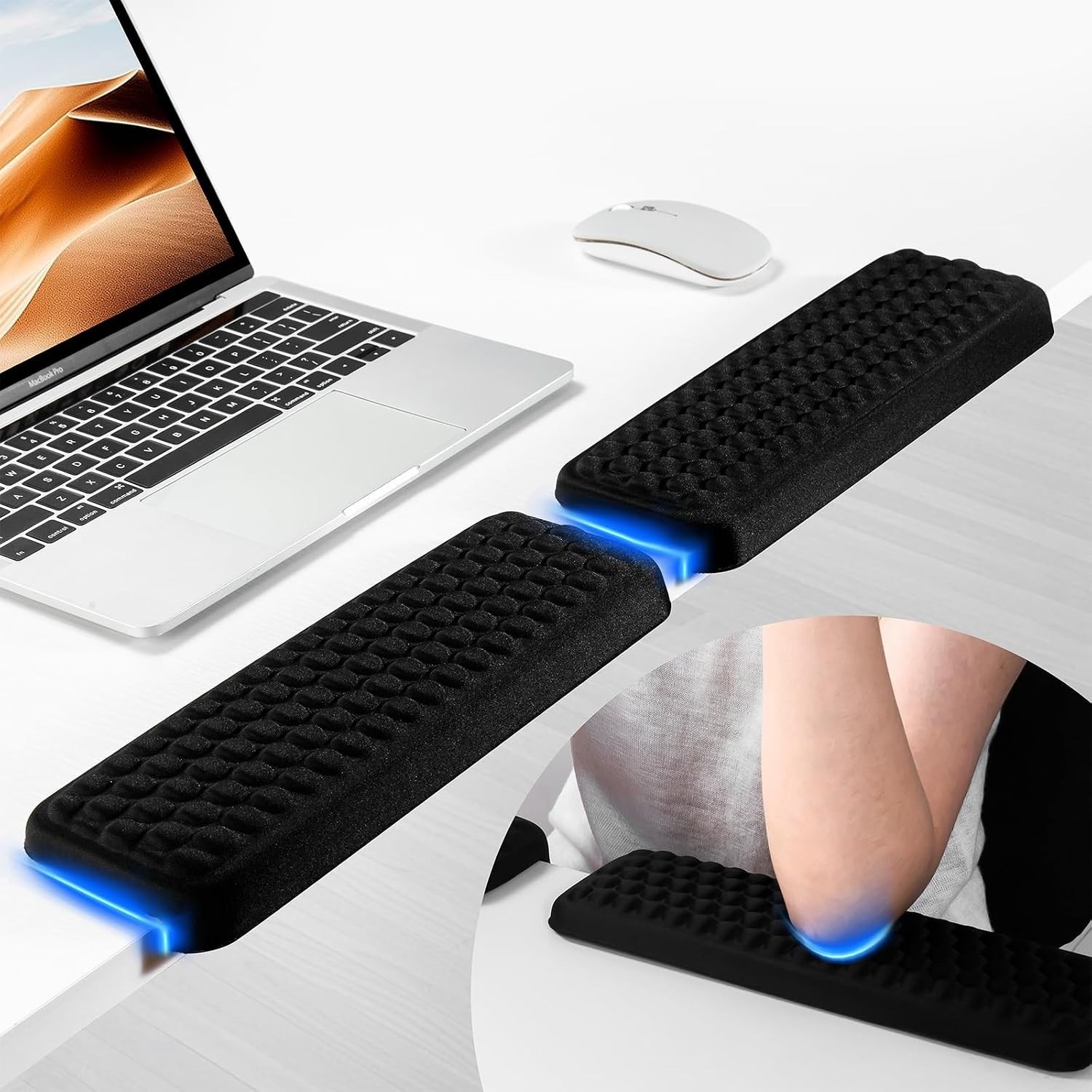Desk Edge Cushion & Keyboard Wrist Rest - 2-Piece Ergonomic Memory Foam T38-04