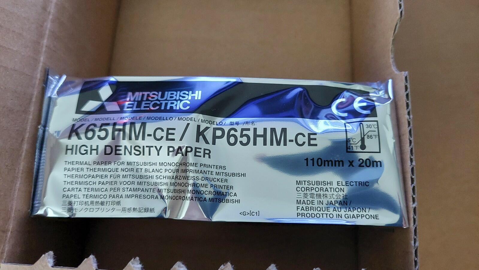 MITSUBISHI K65HM-CE / KP65HM-CE THERMAL PRINTER PAPER HIGH DENSITY 1 Roll