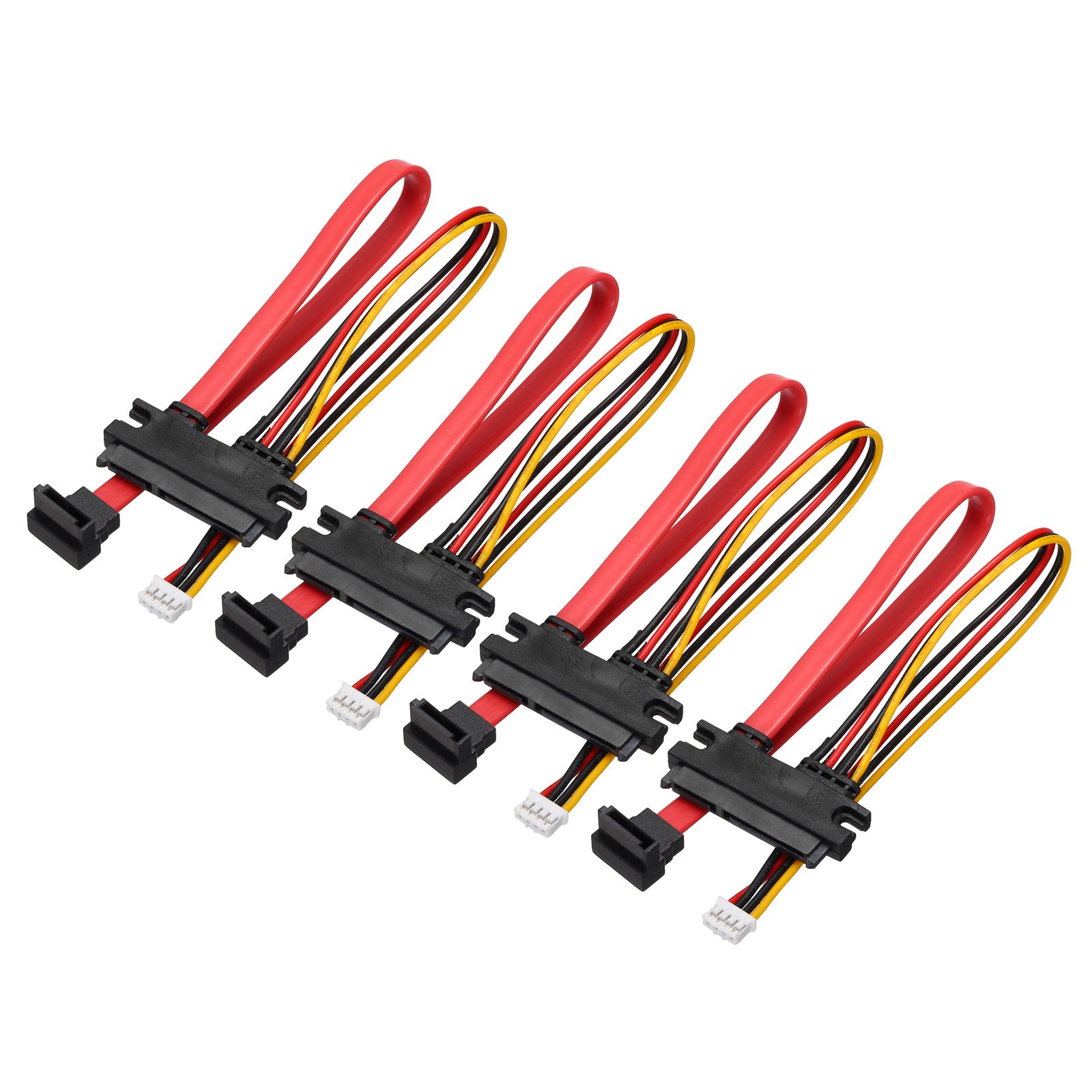 20cm PH2.0 4 Pin to SATA 7+15 Pin Power Cable, 4Pack 270 Degree SATA Right Angle