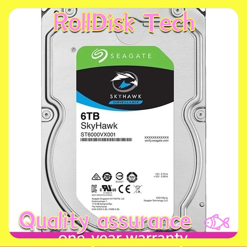 New ST6000VX001 Seagate SkyHawk 6TB 3.5" Internal Hard Drive Disk SATA 6.0Gb/s
