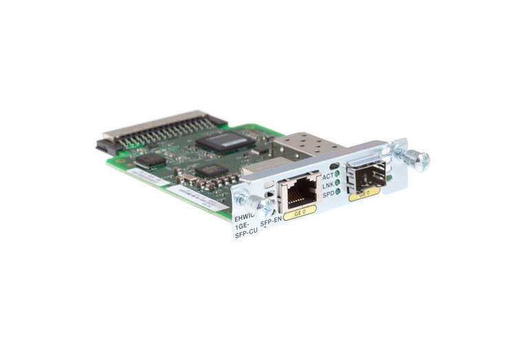 Cisco EHWIC-1GE-SFP-CU GbE SFP RJ45 Ports Enhanced High-Speed WAN Interface Card