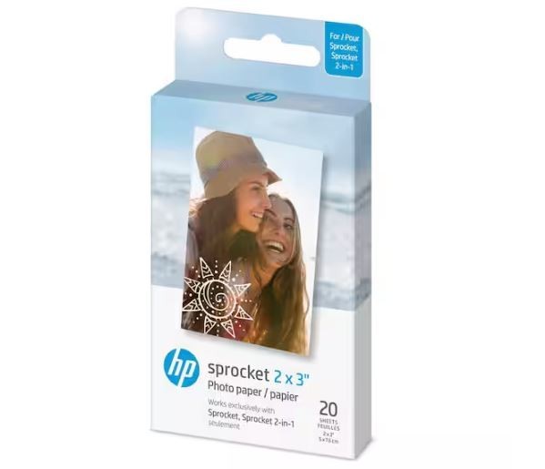 Sprocket 2 In. X 3 In. Premium Zink Sticky Back Photo Paper Compatible with Spro
