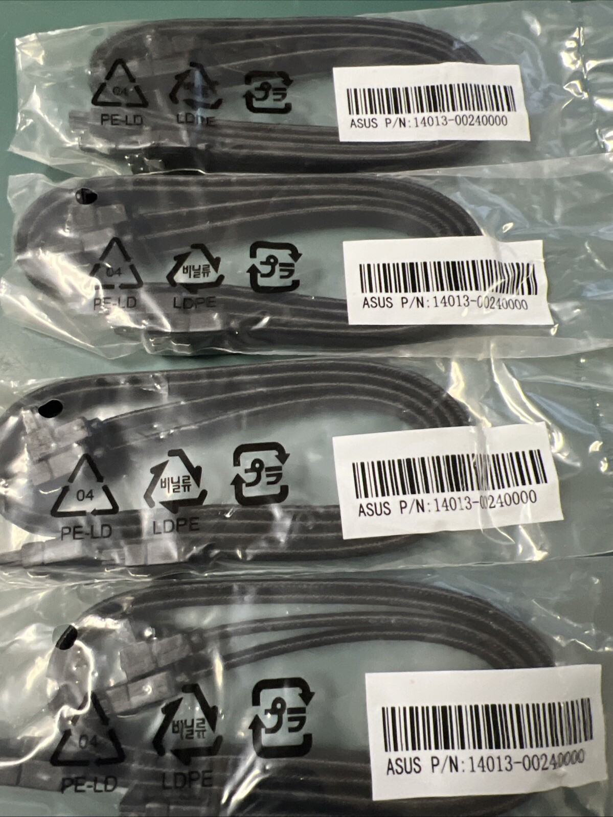 LOT OF 4 Asus L2x SATA III HDD Cables p/n 14013-00240000