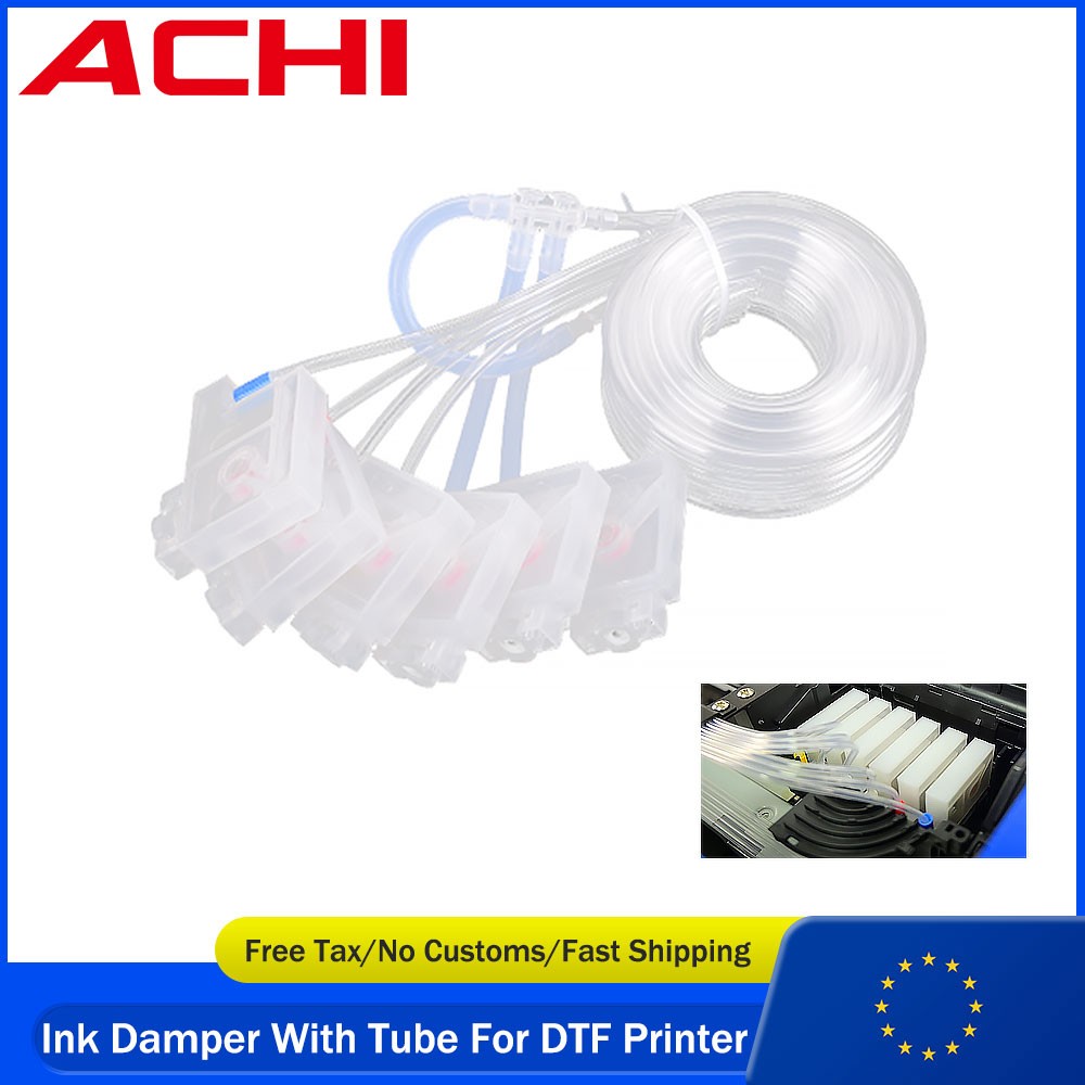 ACHI 6pcs Ink Dampers Ink Bag for A3 1390/1800 DTF T-shirt Printer 1 Set & Tube