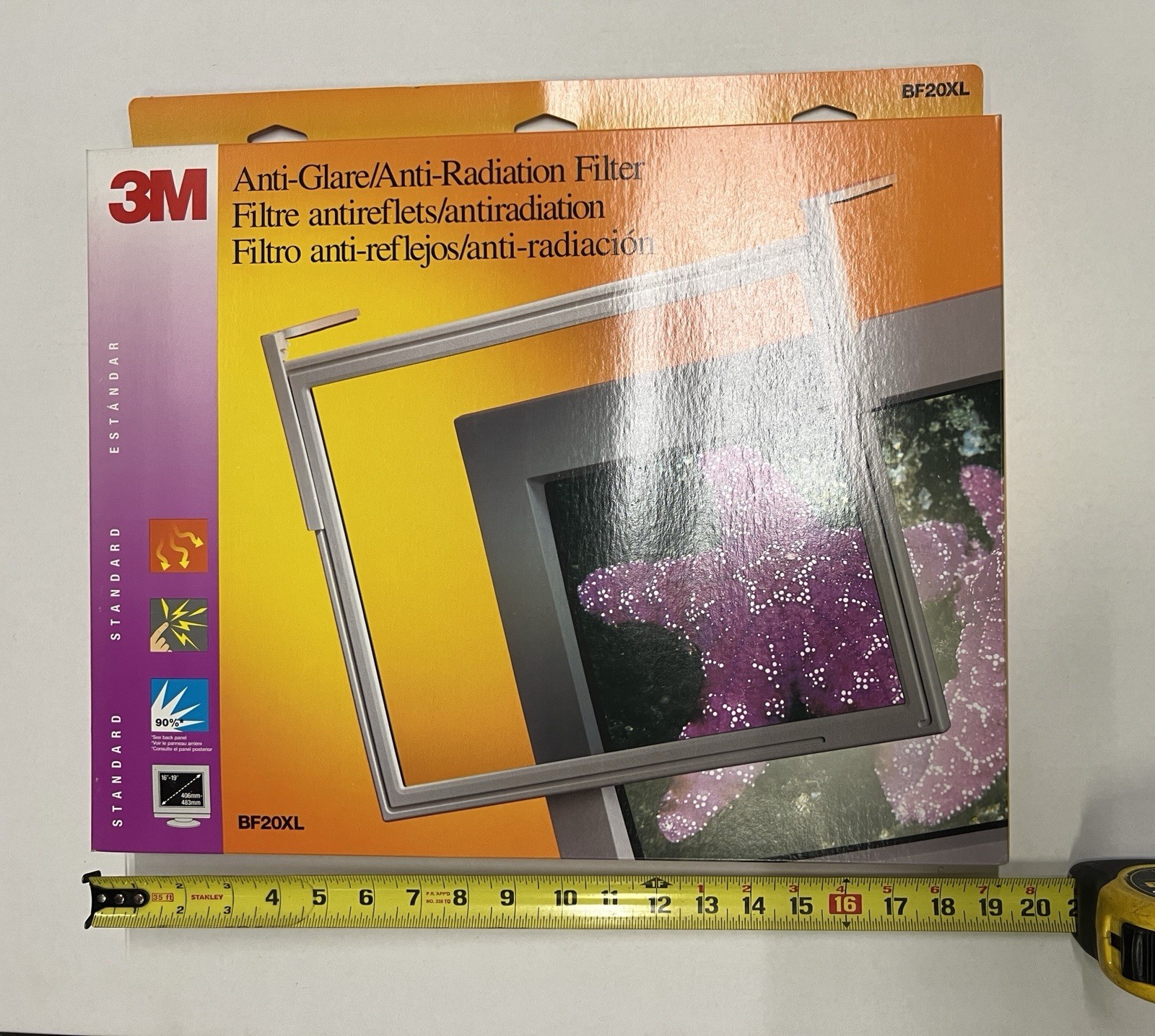 3M Anti-Glare Filter for 16" to 19" Desktop PC Computer Monitor (Model BF20XL)