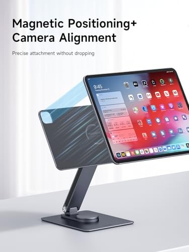 GRAY - HAGIBIS MAGNETIC IPAD STAND WITH USB C DOCKING STATION, 360° ROTATABLE