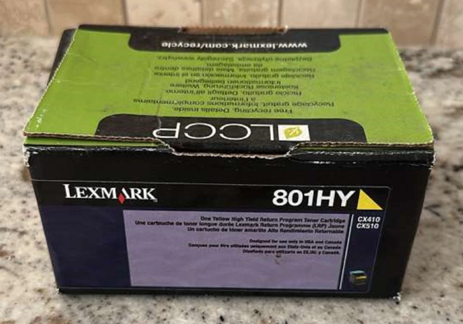 Genuine Lexmark 801HY High Yield Toner Cartridge, CX410, CX510,  YELLOW, New