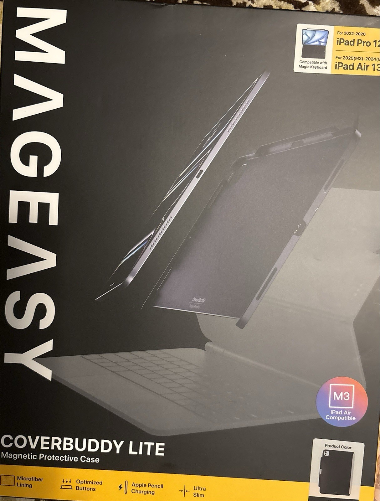 SwitchEasy CoverBuddy Lite Magnetic Slim Case Pencil Charge iPad Pro 12.9/Air 13