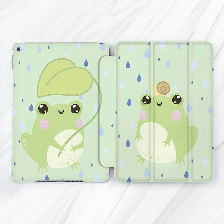 Kawaii Green Frog Rain Cute Case For iPad 10.2 Air 3 Pro 9.7 10.5 11 12.9 Mini