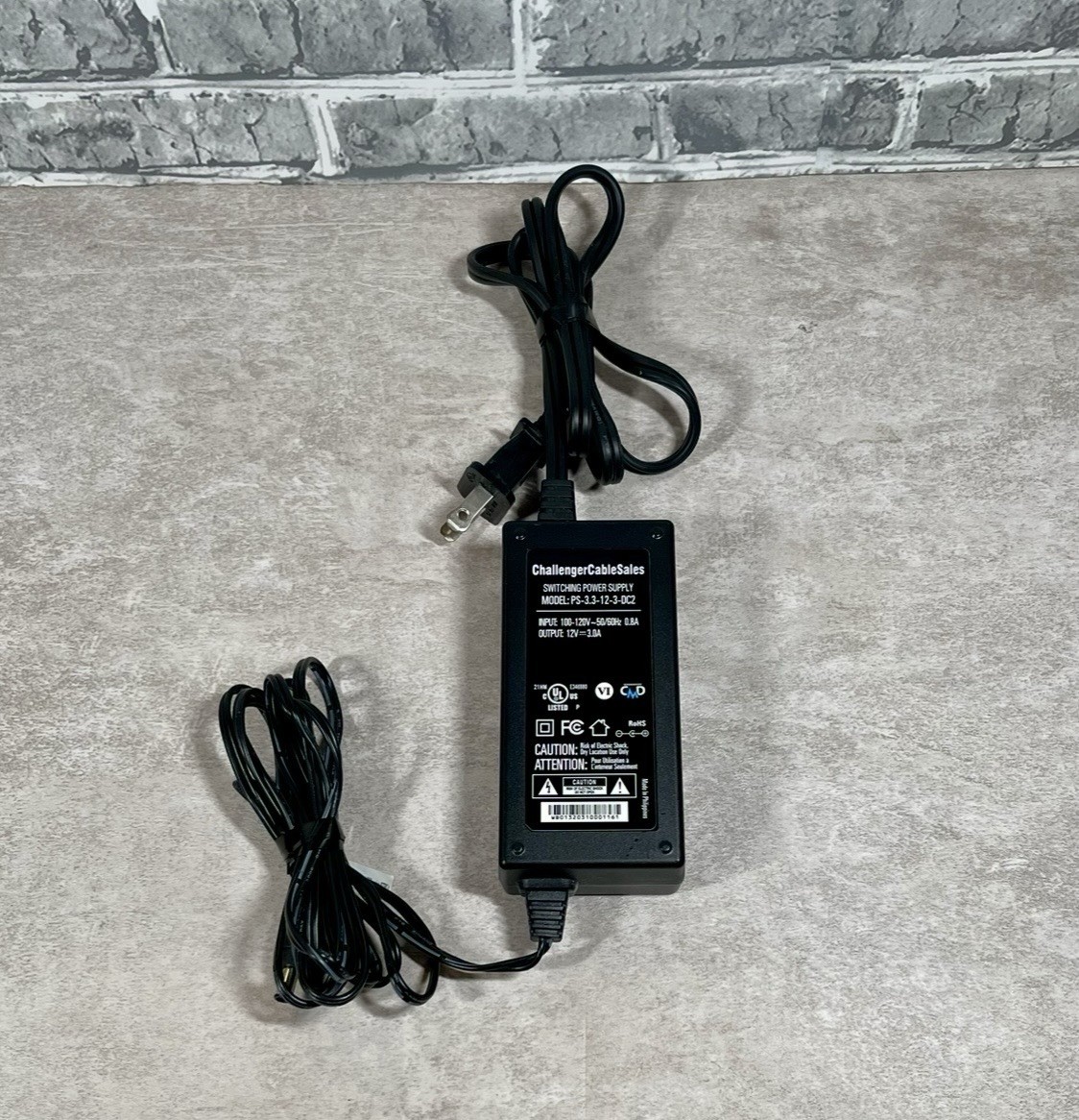 Challenger Cable Sales 12V 3A Power Supply for Spectrum Series 100 & 200 boxes. 