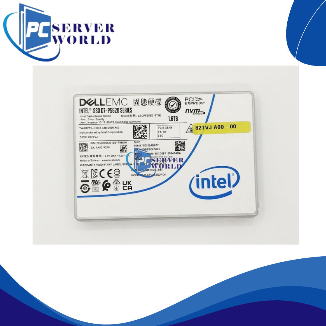 82TVJ DELL D7-P5620 SERIES 1.6TB PCIE GEN4 NVME MU 2.5" SSD HARD DRIVE 082TVJ