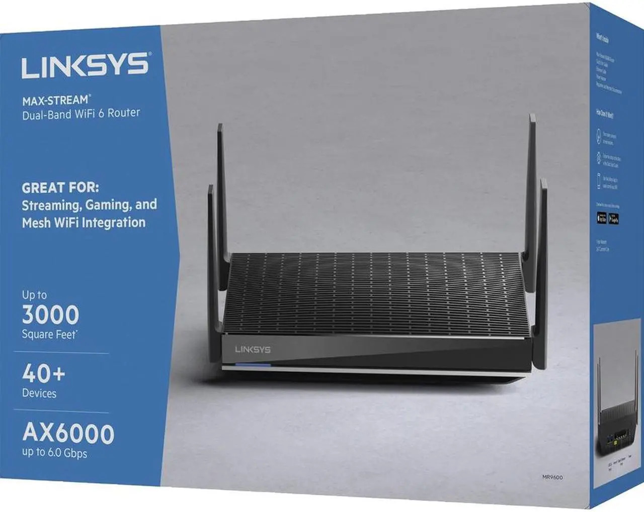 ✳️ Linksys Max Stream AX6000 MR9600 Dual-Band Mesh FAST Wi-Fi 6 Router New Seal