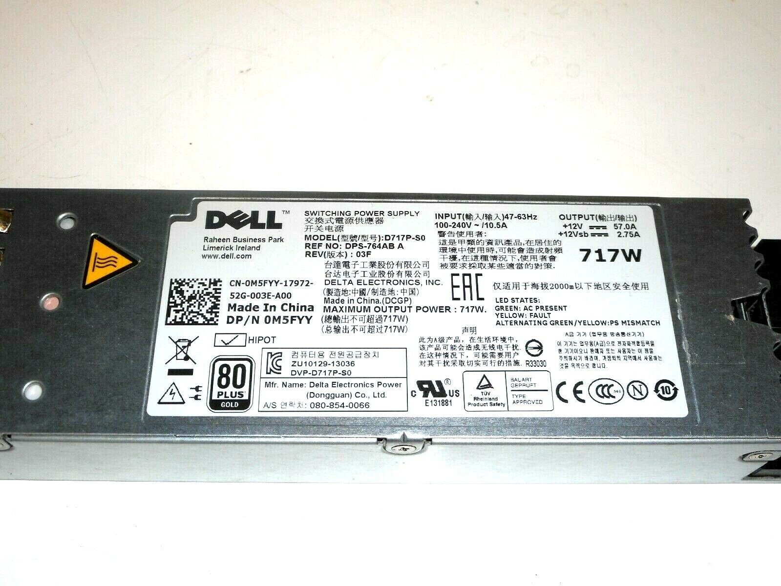 Dell D717P-S0 0M5FYY Power Supply 717W