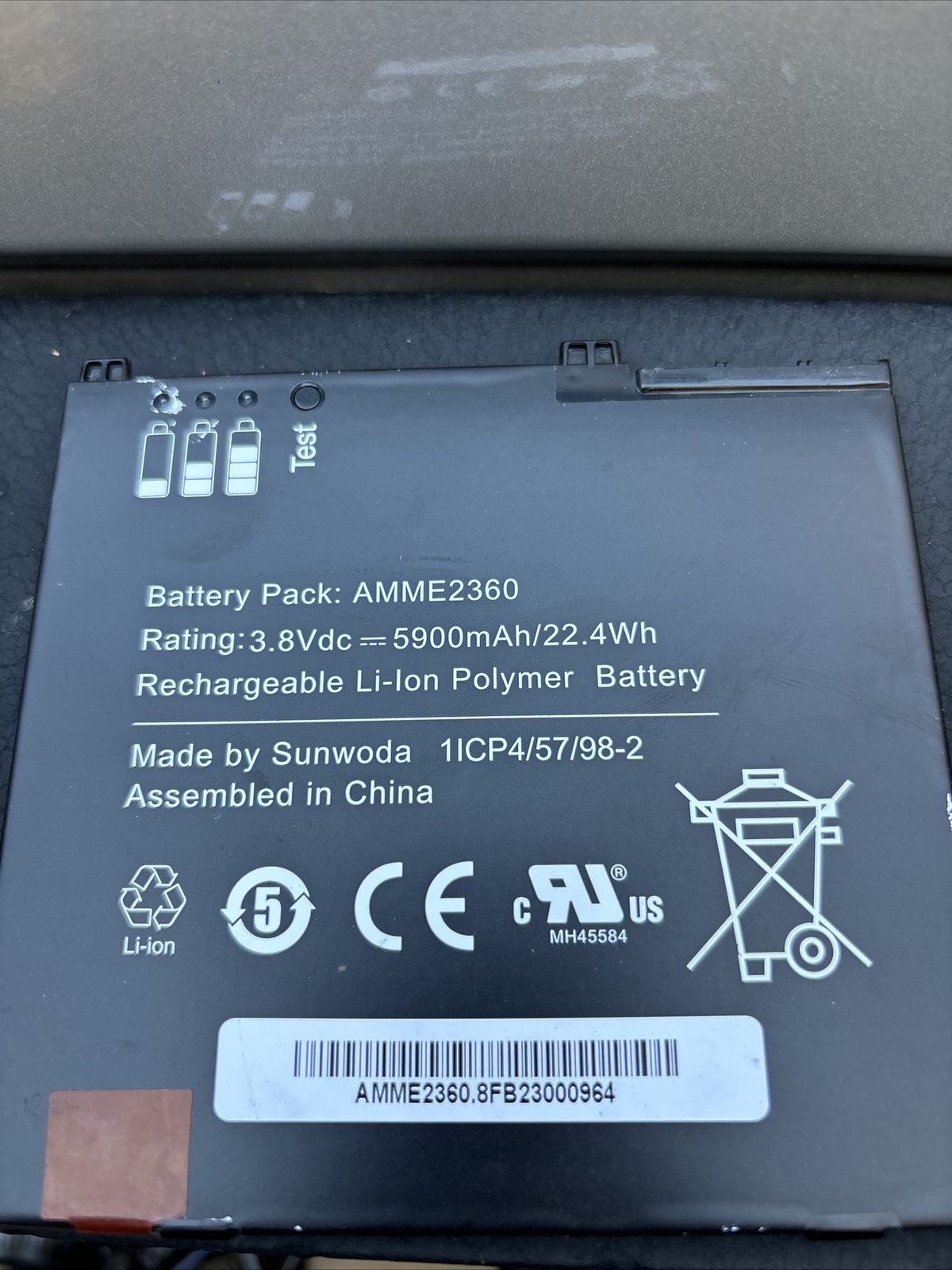 5900mAh 3.8V Battery AMME2360 For AAVAmobile Tablet 1ICP4/57/98-2