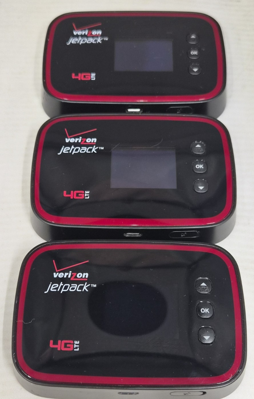 Lot Of 3 Pantech Verizon Jetpack 4G LTE Mobile Hotspot MHS291LVW Used Good Cond 