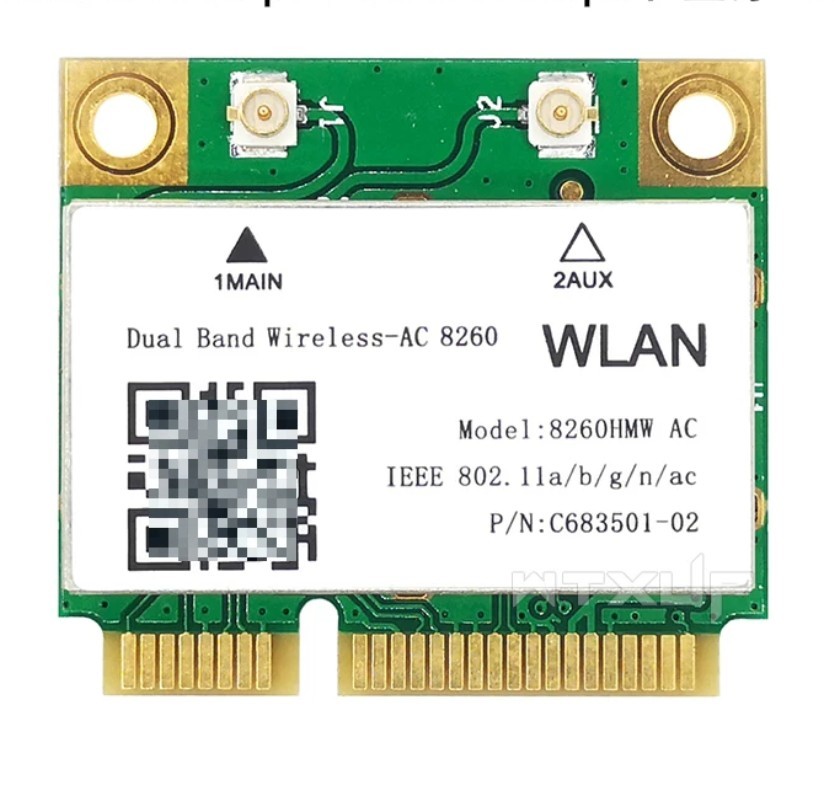 Intel 8260AC 8260HMW Mini PCIe WiFi BT4.2 Combo Card 867Mbps Dual Band 2.4G 5G