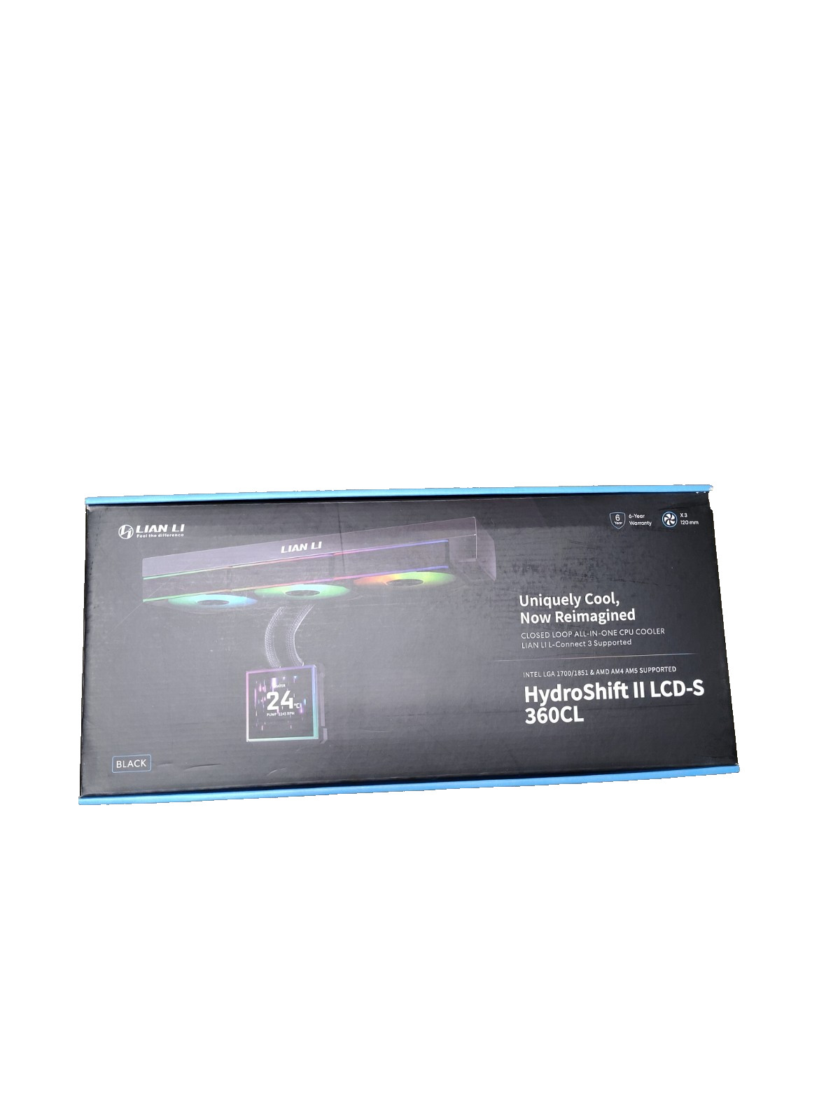 LIAN-LI Hydroshift II LCD-S 360 CL HS2LCDS36CB CPU Cooler 360mm AIO 3x 120 RGB B