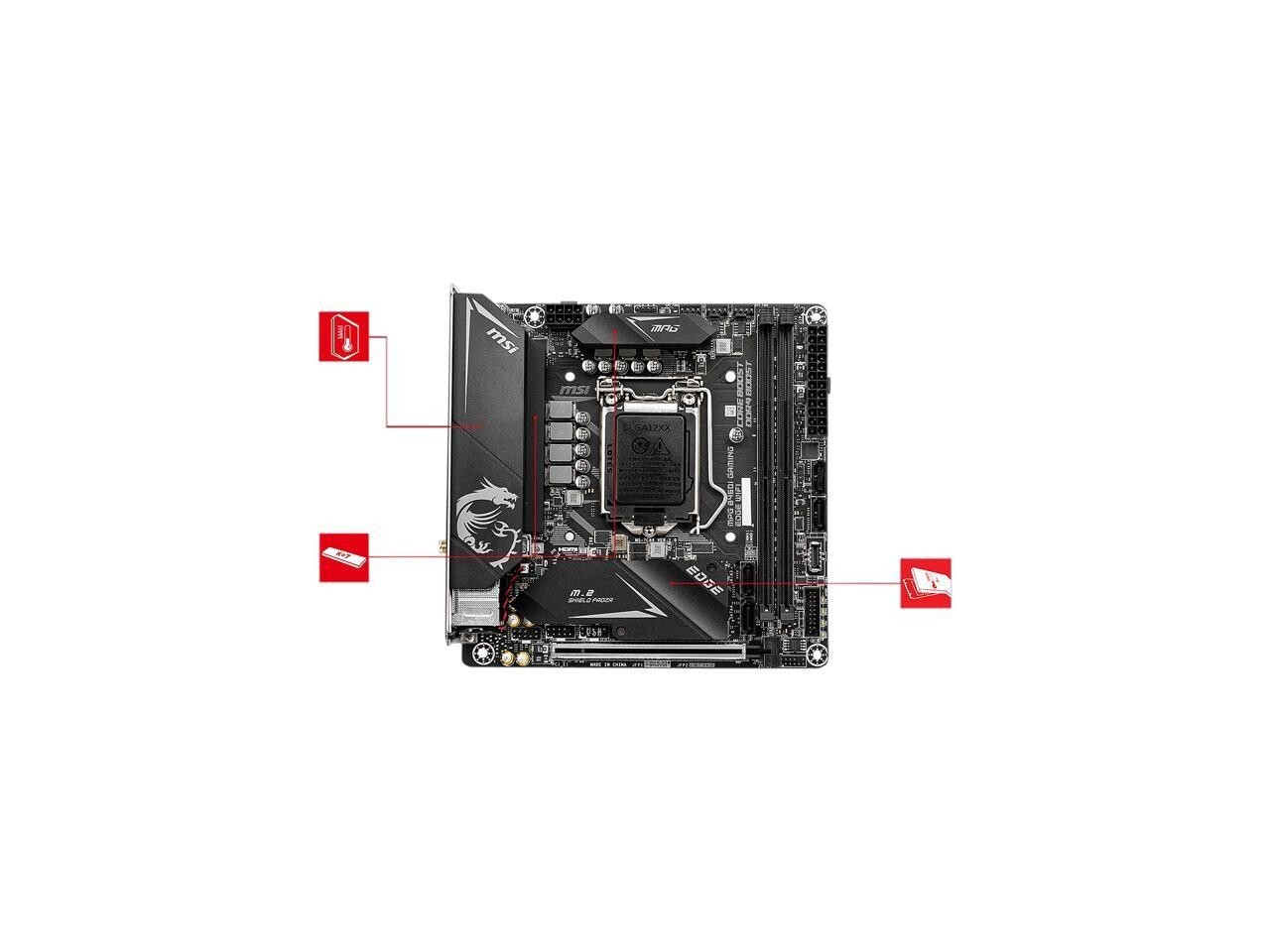 MSI MPG B460I GAMING EDGE WIFI LGA 1200 Intel B460 Mini ITX Intel Motherboard
