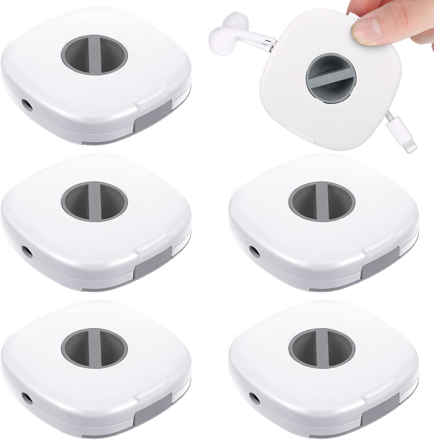 6 Pieces Retractable Cable Management Charging Organizer Phone Cord Holder Small