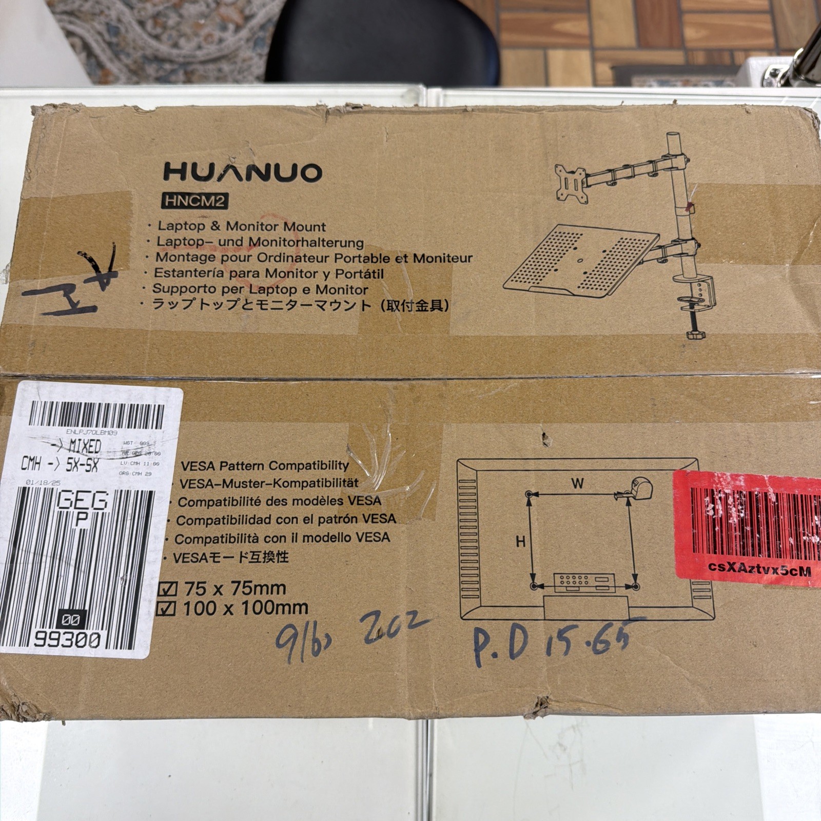 HUANUO - Dual Two Monitor Stand Full Motion Desk Mount 13-27" Monitors 14lbs Arm