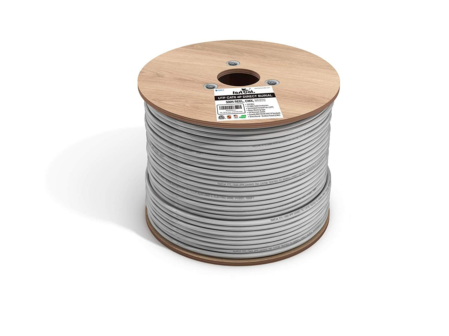 fast Cat. Direct Burial CMX Outdoor Ethernet Cable  500ft