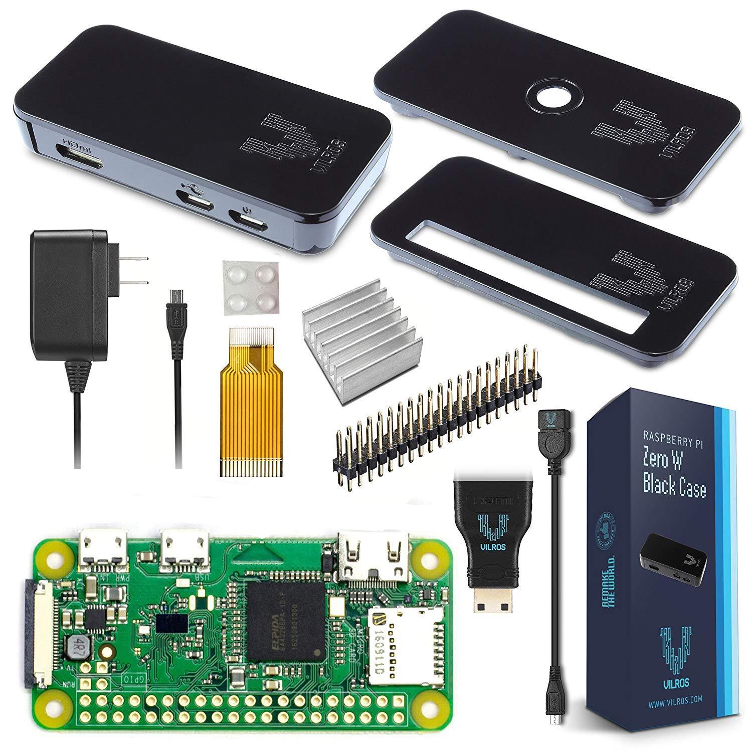 Raspberry Pi Zero W Basic Starter Kit - Black Case Edition By Vilros