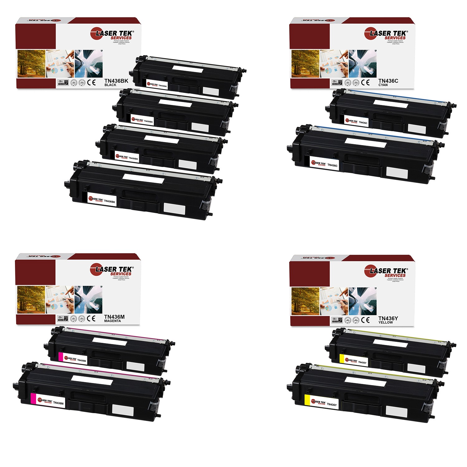 10Pk LTS TN-436 BCMY Hi-Yield Compatible for Brother HLL8260CDW L8360CDWT Toner