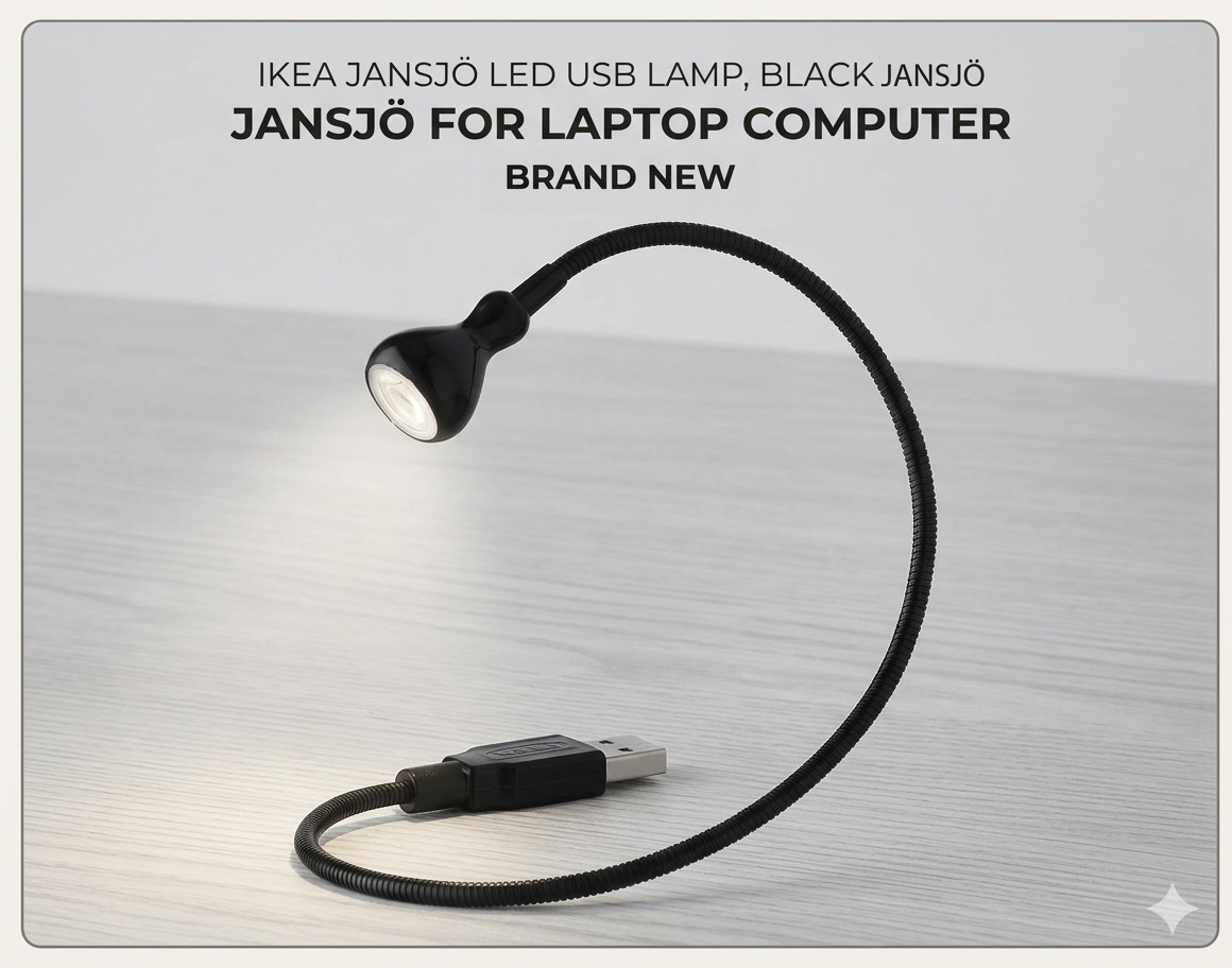 IKEA NEW JANSJÖ Black Led USB For Laptop Or  Computer, 15'',