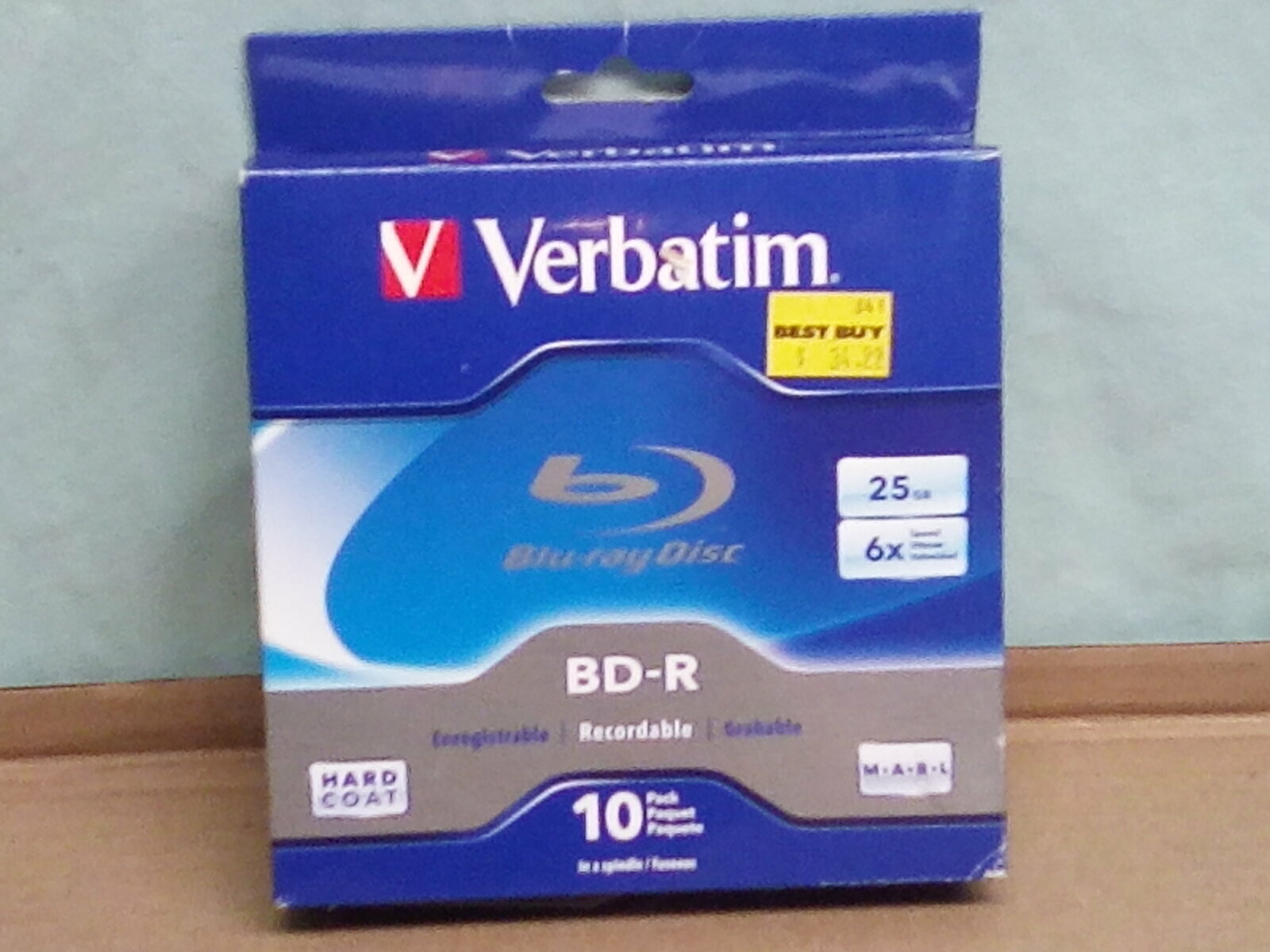 Verbatim Blu-ray Recordable Media 6x - 25 Gb -10 Pack Spindle 120mm Standard GM3