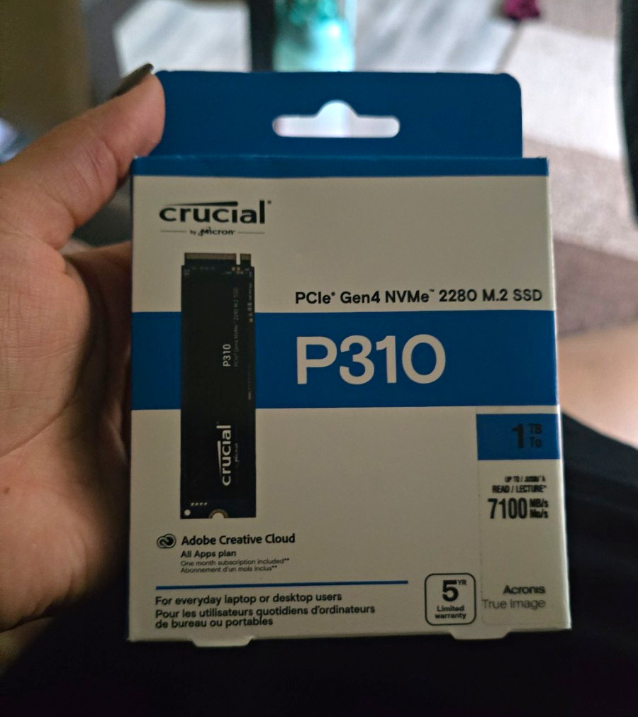 Crucial P310 1TB PCIe Gen4 NVMe M.2 2280 Internal SSD 7100MB/s